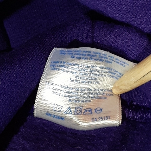 Gildan Custom Print Purple Hooded Sweatshirt Size Small - Picture 8 of 9